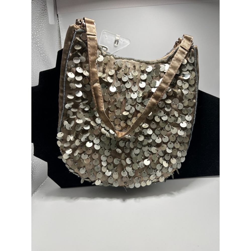 Sequined Evening‎ Handbag Silver Sequined